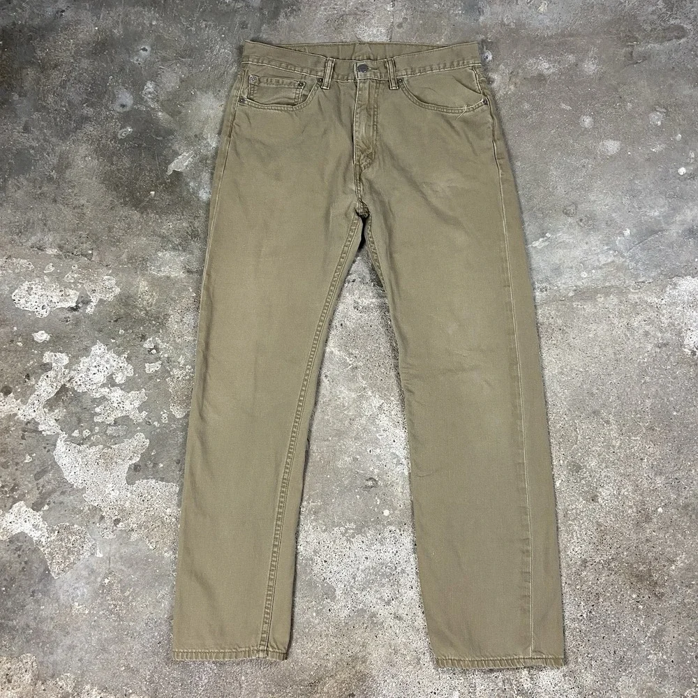 Levi's 505 Jeans Size 34x32 Beige Denim Medium Wash Classic Straight Leg Fit